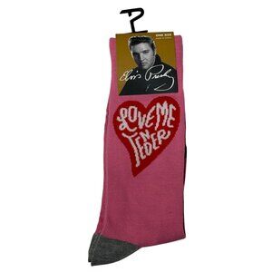 Retro Love Crew Socks — Pink Gray Rock n Roll Vibe Gift for Him or Her